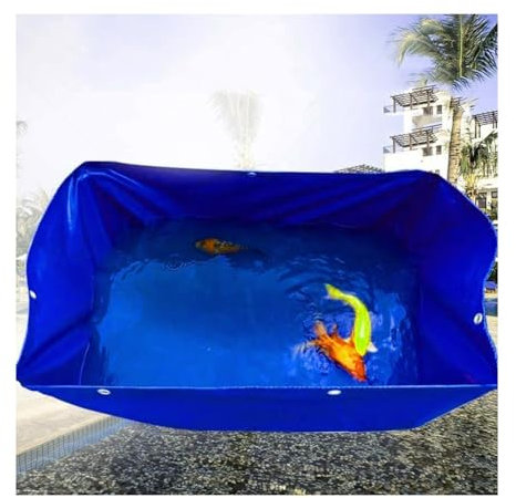 Generisch Große, Faltbare Fischteichfolie aus 0,45 mm PVC mit Ösen – langlebiges Aquariumbecken im Freien, Wasserspeicher für Koi, Wasserrettung und Unterschlupf, perfekt für Gärten und Teiche