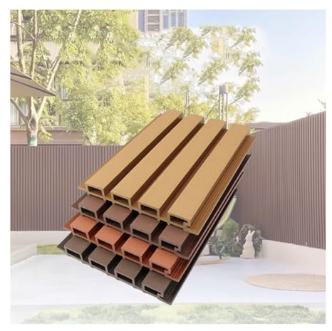 Panneau de clôture à lattes décoratif pour extérieur, bois composite et plastique pour terrasse, patio et arrière-cour