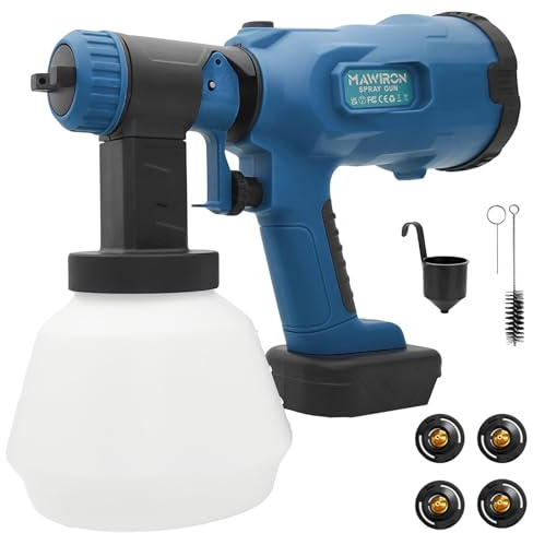 Kabelloser Farbsprühsystem für Bosch GBA 18V Akku (ohne Akku), Akku-Farbsprüher für Zäune und Terrassendielen, Sprühpistole, Handfarbsprüher für Zuhause DIY Malerei, 3 Sprühmuster & 1000mL Tank