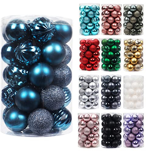 34 Pezzi Palle di Natale 4cm 6cm Palline di Natale Addobbi Albero di Natale decorazioni natalizie Palline Albero Natale (Blu Notte, 4cm)