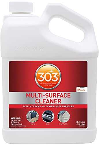 303 Products Multi-Surface Cleaner - Safely Cleans All Water Safe Surfaces, Including All Types of Fabric and Vinyl, Rinses Residue Free, Manufacturer Recommended, 1 Gallon (30570)