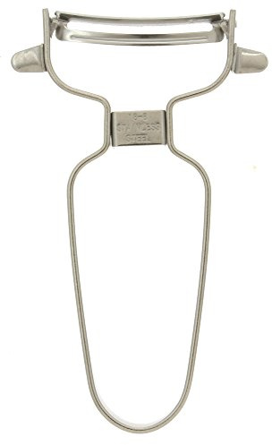 Kotobuki Japanese Stainless Steel Peeler with Curved Blade, Silver