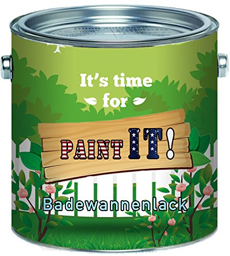 Paint IT! Badewannenbeschichtung 2K Badewannenlack FARBAUSWAHL Reinweiß Grau Schwarz Beige Grundierung + Decklack (1 L, Anderer RAL-Farbton (Bitte RAL Wert senden))