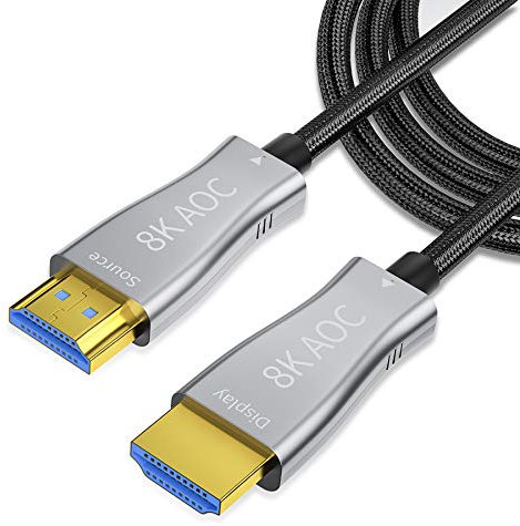 Aieloar 8K Optical Fibre HDMI 2.1 Cable 5M,Support 8K@60Hz Dynamic HDR 10, eARC, HDCP2.2, 4:4:4 7680x4320 Resolution, 48Gbps Bandwidth Optic Fibre HDMI 2.1 Cable for PS5/PS4/8K TV