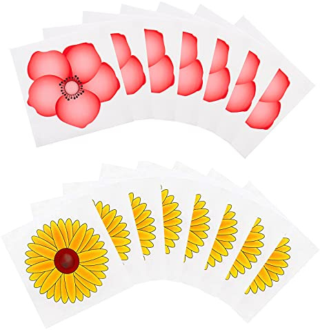 Lot de 30 pièges à mouches pour fenêtre - Autocollants floraux pour insectes nuisibles - Non toxiques et sans pesticides - En papier - Anti-mouches (rouge-jaune)