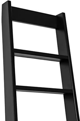 Raumsparende Dachbodentreppe, Raumspartreppe, Buchenholz, Schwarz lackiert, 05 Schritten, Höhe 125cm, Hilberts, Handgefertigt in Holland