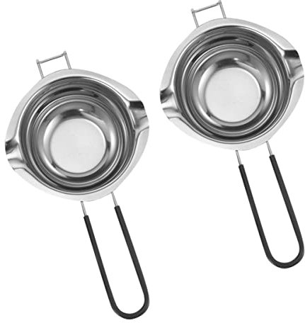 KICHOUSE 2stücke Schmelztiegel Für Schokolade Aus Edelstahl Schmelzschale Zum Schmelzen Von Schokolade Butter Wachs Und Mehr Für Küche Grill Gasherd