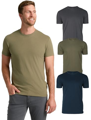True Classic Mens T-Shirts – Short Sleeve Crew Neck T Shirts for Man, Cotton Blend Plain Novelty Men's T-Shirts, Pack of 3, Variety, XL