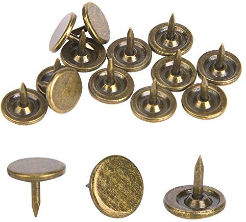 100 Pezzi Chiodini per Tappezzeria, Puntine da Disegno per Unghie per Mobili a Testa Piatta in Stile Vintage in Bronzo per La Decorazione della Porta del Divano di Mobili(9 x 8mm)