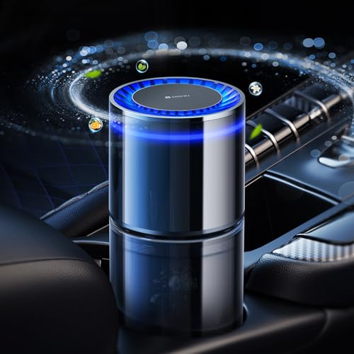 Desodorisant Voiture Ceeniu CF3, 135ml Parfum Naturel, Dure 4-8 Mois, Lumière Ambiante Silencieuse, Concentration Réglable, Auto On/Off, Batterie Intégrée, Car Air Freshener, musqué
