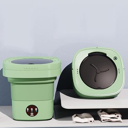 xixibuy Mini waschmaschine, Portable washing machine, Tragbare waschmaschine Geeignet für Kinderkleidung, Unterwäsche, Socken(EU-plug)(12L-Grün)