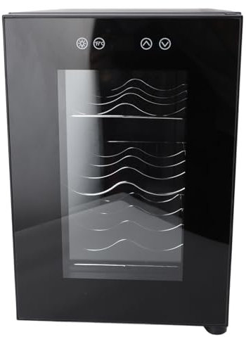 Haofy Refroidisseur à Vin avec Affichage LED, 6 Bouteilles, capacité de 13 L, Alimentation 12 V, Stockage à 3 Couches, Cave à Vin Portable pour Cuisine, Appartement, Camping-car (Prise
