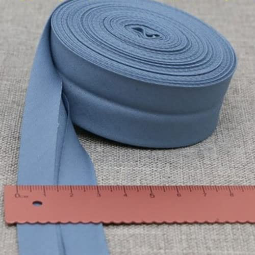 Schrägband Baumwolle 30mm Gefalzt 33 Farben zum nähen Nahtband (Jeansblau, 10 Metre)