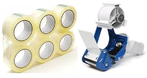 Pantera Pack ® Premium Profi Abroller K20 + 6 Rollen Klebeband Transparent Paketband Handabroller Paketklebeband