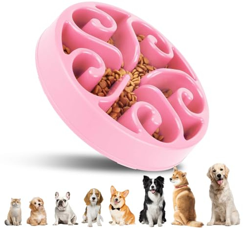 SUOXU Slow Feeder Dog Bowl,Slow Eating Food Bowl for Medium Large Dogs | Non Slip rubber Slow feeding bowl anti choking Bloat Stop Dog Food Bowl 1pet bowl ideal interactive dog puzzle feeder