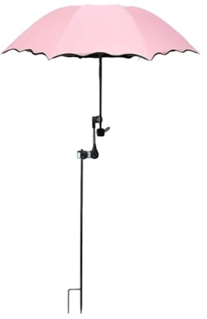 Colcolo Pflanzenschirm für Pflanzen im Freien, 95 cm Sonnenschirm mit Verstellbarem Winkel, Gartenpflanzenschirm Wetterfest, Sonnenlicht für Pflanzgefäße, Topfpflanzen, Gartenbeete, Rosa
