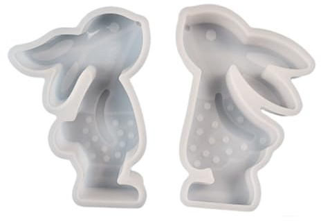 Hasenförmige Harzformen für Osterkerzen, Kerzen, Seife, Fondant, Dekorationen, Backen, Basteln, 2 Stück