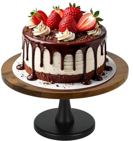 30 cm tårtställ, kakfat i akacia trä för tårta, naturlig trä och cupcake-skärm, tårtfat för bröllop, födelsedag, eftermiddagste och festdekor