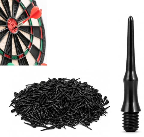 200 Puntas de Dardos Plástico para Dardos Punta Suave, Rosca 2BA, Puntas Soft Tip de Repuesto Negras Duraderas para Accesorios Dardos, Entrenamiento y Partidas Recreativas