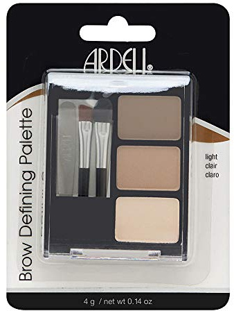 Ardell Brow Pallet Light | Paleta de Sombra de Cejas con 3 Tonos | Incluye 2 Aplicadores, Pinzas y espejo | Tono Claro | 4 g