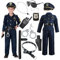 JOYIN Deluxe Polizistenkostüm und Rollenspielset für Kinder, Polizeikostüm inklusive Hemd, Hose, Hut, Gürtel, Handschellen und Holster -Polizeianzug Halloween, Cosplay-Mittel (8–10 Jahre)