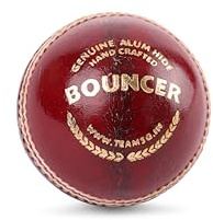 SG Bouncer Leather Ball | Red | Adult Size | Leather | Unisex | High-Performance | Durable | Professional Grade | Ideal for Fast Bowling | Shock Absorbing | Premium Quality