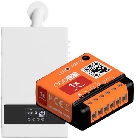NodOn - EnOcean Module Multifonction pour Maison Connectée - 1 x 10A | 1 Canal Contact Sec - Contrôle Chaudière, Porte Garage, Chauffe-eau, Lumières - Compatible Jeedom, eedomus, MyUbiwizz
