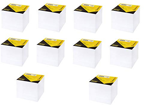 Idena 311003 - Zettelklotz, 9 x 9 x 9 cm, 800 Blatt (Zettelklotz (Weiß), 10er Pack)
