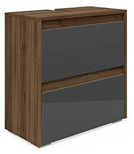 Vicco Mueble bajo Lavabo Majest, Antracita Alto Brillo/Nogal, 60 x 62 cm