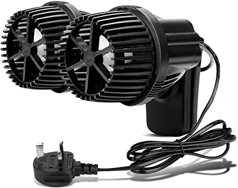 hygger 2 * 8000LPH Double Head Aquarium Wave Maker, 12W Ultra Quiet Aquarium Circulation Pump, Fish Tank Wave Maker with Strong Magnetic Suction Base, 360°Adjustable Power Head, for 416-908L Tank