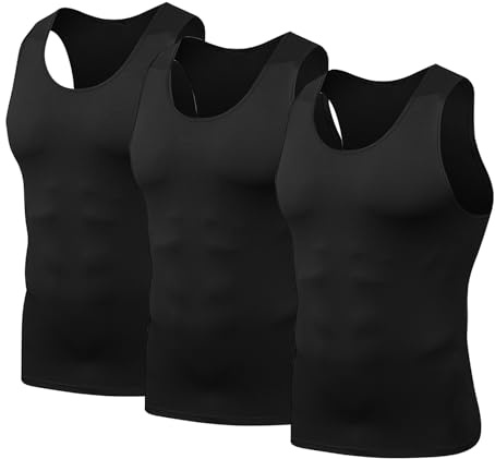 HYCOPROT 1 or 3 Pezzi Canotte Compressione da Uomo Maglietta Traspirante Senza Maniche Canottiera ad Asciugatura Rapida per Fitness Palestra