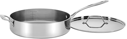 Cuisinart Custom-Clad 5-Ply 5.5 Qt. Saute Pan with Helper Handle & Cover, CC555-30H