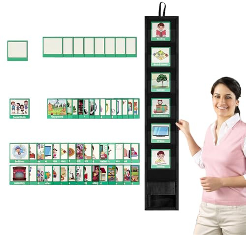 Horaire visuel pour – Tableau de routine quotidien pour les tout-petits, planificateur visuel | Calendrier visuel magnétique pour, tableau d'aide visuelle pour autisme, outil de
