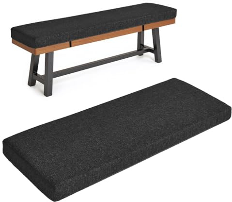 HJZPWB Cojin Banco Exterior Lavable Cojines para Banco Desmontable Colchoneta Banco Jardin Antideslizante Cojines Banco Exterior Jardin Alto Rebote 50d Cojin para Banco,Negro,160x60x3cm