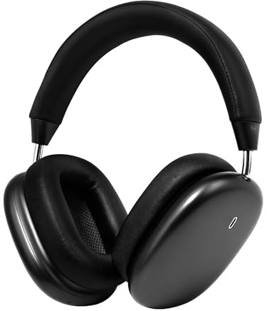 Anjetsun Noise Cancelling Over-Ear Kopfhörer – Wireless 5.4 Headphones mit Bass, 80-Stunden Akku, Touch-Steuerung, abnehmbaren magnetischen Ohrpolstern & schlankem Metalldesign (Schwarz)