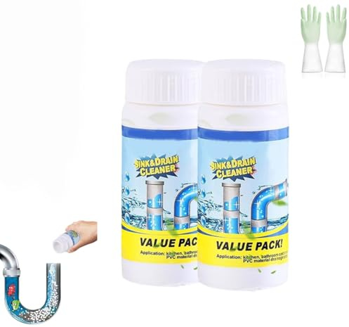 Allfound Sink and Drain Cleaner, World Tornado Sink and Drain Cleaner, Multi-use Foaming Pipe Cleaners for Clogged Pipes, Kitchen, Bathroom and Shower (2 PCS)