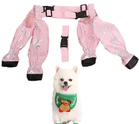 Generisch Hundeschuhe – Acrylfaser | Urindichter Pfotenschutz Mit Verstellbarer Schnalle | Schmutzabweisender Hunde-Stiefel | Bequemes Wasserdichtes Für Hunde, Welpen, Wanderungen, Schnee, Matsch Und
