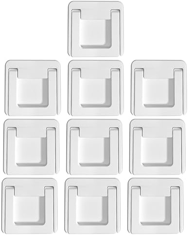 FUNNETOYU 10 St Skjutbara Fönsterlås och Skåpluckelås med Självhäftande Handtag Passform för Skjutdörrar och Garderober Barnsäker Säkerhetsbegränsare för Hem och Elegant Dold Design