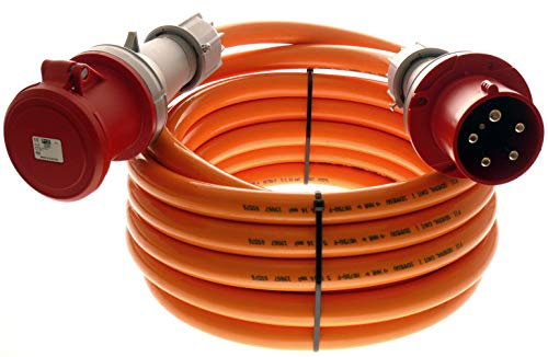 Starkstromkabel 63A 25m H07BQ-F 5x16 Starkstrom Verlängerungskabel CEE Verlängerung 63 Ampere Kabel 5x16mm2 Baustelle Werkstatt Industrie Geeignet Outdoor IP44 Spritzwassergeschütz