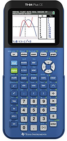 Texas Instruments TI-84 Plus CE Blueberry Graphing Calculator (Renewed)