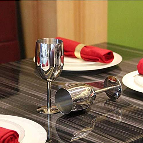 Lot de 2 verres à vin rouge en acier inoxydable Argenté 250 ml