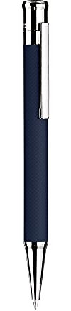 Otto Hutt Bleistift D04 Messing Blau-Platin Karo Guillochierung matt 13,3cm, Minengröße 0,7mm, 002-11251, Mehrfarbig