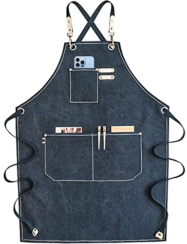 carrotez Adjustable Over sized Plus Size Canvas Apron with Pockets Men and Women Aprons