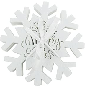 CHICCIE 4er Set Untersetzer ASU Filz Schneeflocke weiß 12.5x12.5 - Tischdeko