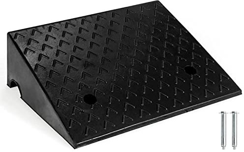 MFFIRE Bordsteinrampe Gummi, Vollgummi Türschwellenrampe Gummirampe Bordsteinkanten Rampe Auffahrkeile Auffahrrampe Für Auto, Rollstuhl, Bürgersteig, Wohnmobil,50x40x16CM