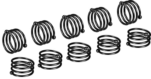 sourcing map 12 Stück Serviettenringe 38mm Innendurchm. Legierung Schwarz | Serviettenschnallen, Für Tischdekorationen Essen Weihnachtsfeier DIY