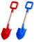 AIEX 2 Stück Strandschaufeln, 40cm Kinder Strandschaufel Sandschaufel Spielzeug Kinder Strand Spaten Kunststoff Spaten Schaufel für Sand Schnee Kinder (Blau, Rot)