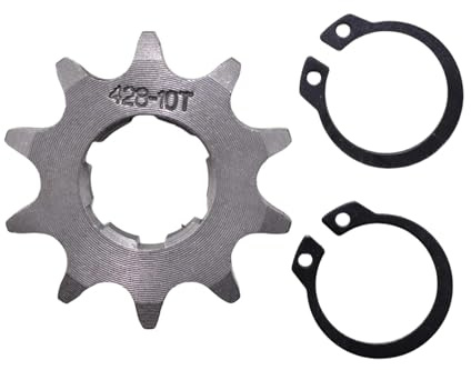 Trkimal Pignone anteriore per moto da 50 cc, 70 cc, 90 cc, 110 cc, 125 cc, 140 cc, 160 cc, mini bike, TaoTao, Roketa Coolster, Sunl Lifan, Loncin, ATV, Quad 4 ruote (20 mm, 428-10T)