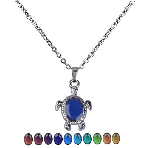 Schildkröte Stimmungsfarbe Change Halskette Schmuck Edelstahl Magie Anhänger Geschenk Für Mädchen