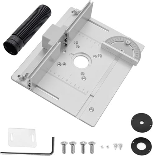 3er Set Frästisch Einlegeplatte, Alu Frästisch für Oberfräse mit Aufnahme Fase Drehmoment, Tischfräse Einlegeplatte, Einlegeplatte Oberfräse für Oberfräse Fasenfräsen